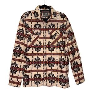 Nomad by Craft Flow‎ Mens Medium Southwestern Geometric Twill Shirt Jacket M